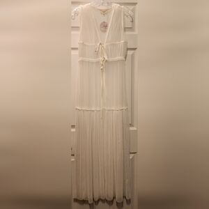 NWT Promesa Sienna Kimono • Clash Clothing • Double Tie • Off-White • Sheer • S